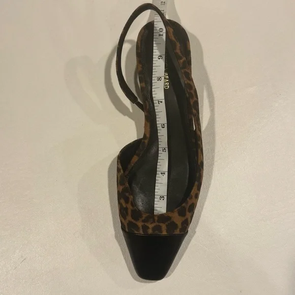 NWOB Veronica Beard Cecile Leopard Suede Slingback Pumps Size 9 - Picture 9 of 11